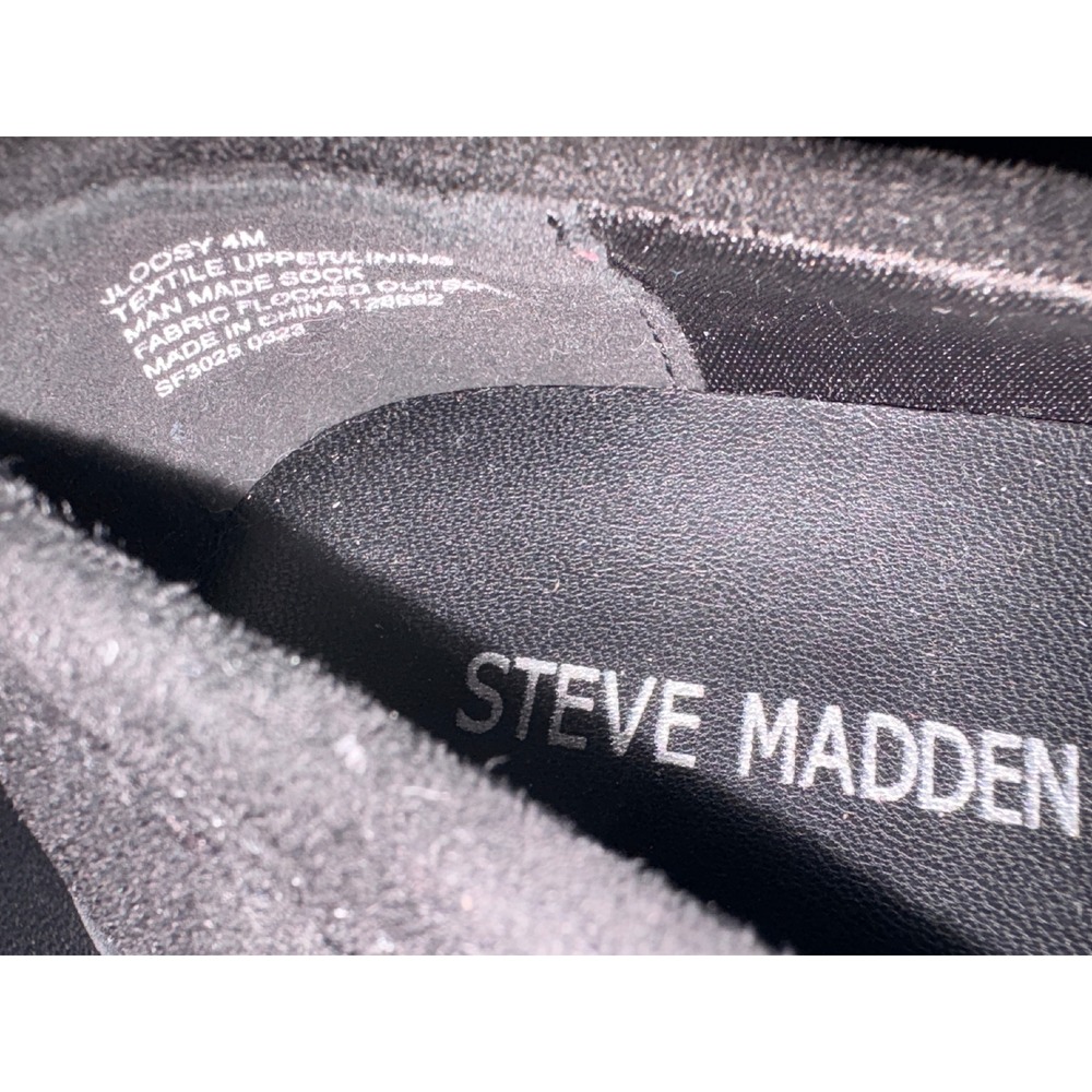 Steve Madden JLOOSY Black Rhinestone Star Studded Platform Lug Sole Loafers 4M - Picture 7 of 12